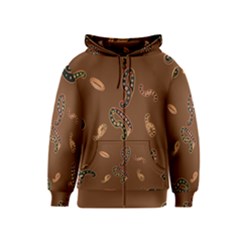 Brown Forms Kids  Zipper Hoodie by Simbadda