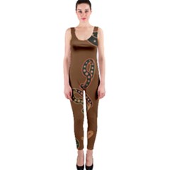 Brown Forms Onepiece Catsuit