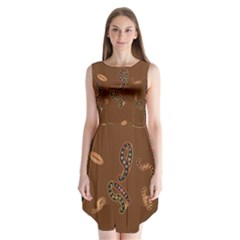 Brown Forms Sleeveless Chiffon Dress  