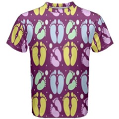 Baby Feet Patterned Backing Paper Pattern Men s Cotton Tee