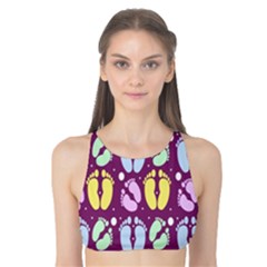 Baby Feet Patterned Backing Paper Pattern Tank Bikini Top by Simbadda