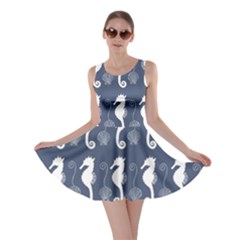 Seahorse And Shell Pattern Skater Dress by Simbadda