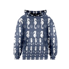 Seahorse And Shell Pattern Kids  Pullover Hoodie