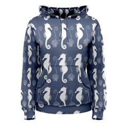 Seahorse And Shell Pattern Women s Pullover Hoodie