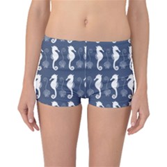 Seahorse And Shell Pattern Boyleg Bikini Bottoms