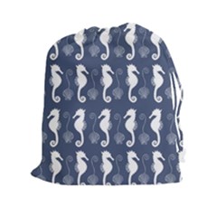 Seahorse And Shell Pattern Drawstring Pouches (xxl)