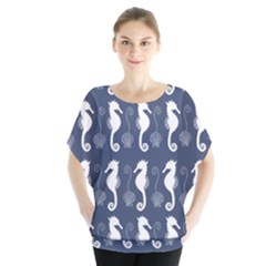 Seahorse And Shell Pattern Blouse