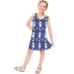 Seahorse And Shell Pattern Kids  Tunic Dress