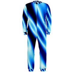 Grunge Blue White Pattern Background Onepiece Jumpsuit (men) 