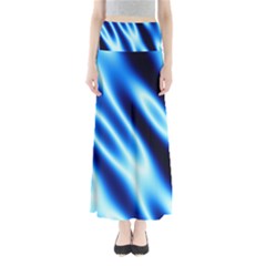 Grunge Blue White Pattern Background Maxi Skirts