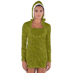 Olive Bubble Wallpaper Background Women s Long Sleeve Hooded T-shirt by Simbadda