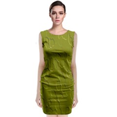 Olive Bubble Wallpaper Background Sleeveless Velvet Midi Dress by Simbadda