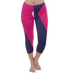 Pink Pattern Capri Winter Leggings 