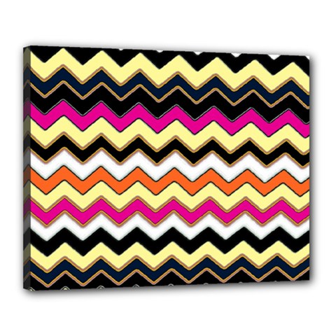 Colorful Chevron Pattern Stripes Pattern Canvas 20  X 16 