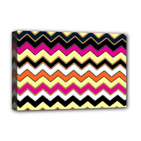 Colorful Chevron Pattern Stripes Pattern Deluxe Canvas 18  X 12  