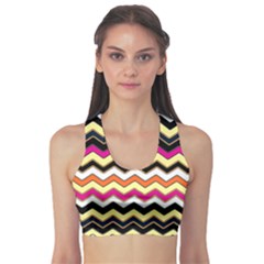 Colorful Chevron Pattern Stripes Pattern Sports Bra