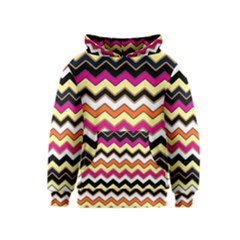 Colorful Chevron Pattern Stripes Pattern Kids  Pullover Hoodie by Simbadda