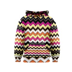 Colorful Chevron Pattern Stripes Pattern Kids  Zipper Hoodie by Simbadda