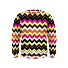 Colorful Chevron Pattern Stripes Pattern Kids  Sweatshirt by Simbadda