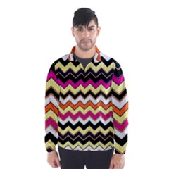 Colorful Chevron Pattern Stripes Pattern Wind Breaker (men)