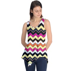 Colorful Chevron Pattern Stripes Pattern Sleeveless Tunic