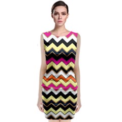 Colorful Chevron Pattern Stripes Pattern Classic Sleeveless Midi Dress