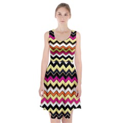 Colorful Chevron Pattern Stripes Pattern Racerback Midi Dress