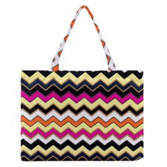 Colorful Chevron Pattern Stripes Pattern Medium Zipper Tote Bag