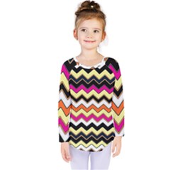 Colorful Chevron Pattern Stripes Pattern Kids  Long Sleeve Tee