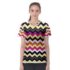 Colorful Chevron Pattern Stripes Pattern Women s Sport Mesh Tee