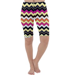 Colorful Chevron Pattern Stripes Pattern Cropped Leggings 