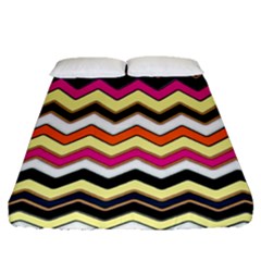 Colorful Chevron Pattern Stripes Pattern Fitted Sheet (queen Size)