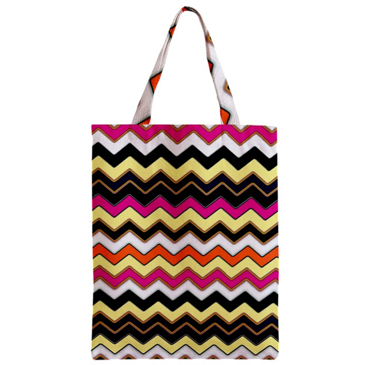 Colorful Chevron Pattern Stripes Pattern Zipper Classic Tote Bag