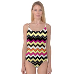 Colorful Chevron Pattern Stripes Pattern Camisole Leotard 