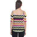 Colorful Chevron Pattern Stripes Pattern Women s Cutout Shoulder Tee View2