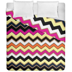 Colorful Chevron Pattern Stripes Pattern Duvet Cover Double Side (california King Size) by Simbadda