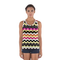 Colorful Chevron Pattern Stripes Pattern Women s Sport Tank Top 