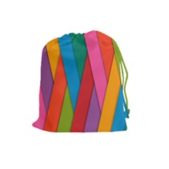 Colorful Lines Pattern Drawstring Pouches (large) 