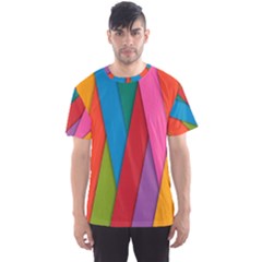 Colorful Lines Pattern Men s Sport Mesh Tee