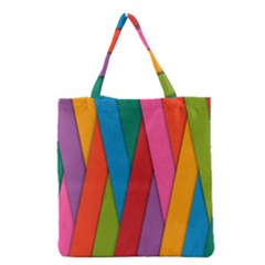 Colorful Lines Pattern Grocery Tote Bag