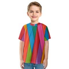 Colorful Lines Pattern Kids  Sport Mesh Tee