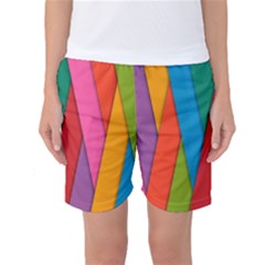 Colorful Lines Pattern Women s Basketball Shorts