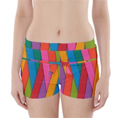 Colorful Lines Pattern Boyleg Bikini Wrap Bottoms by Simbadda