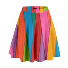 Colorful Lines Pattern High Waist Skirt