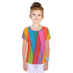 Colorful Lines Pattern Kids  One Piece Tee