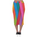 Colorful Lines Pattern Velvet Midi Pencil Skirt View2