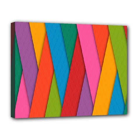 Colorful Lines Pattern Canvas 14  X 11 