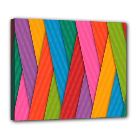 Colorful Lines Pattern Deluxe Canvas 24  X 20  