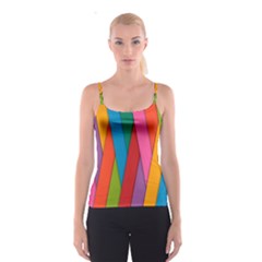 Colorful Lines Pattern Spaghetti Strap Top