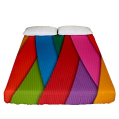 Colorful Lines Pattern Fitted Sheet (queen Size)